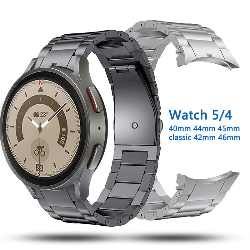 For Samsung Galaxy Watch6 40mm 44mm / Watch6 Classic 43mm 47mm / Watch 5 40mm 44mm / Watch4 40mm 44mm Watch Band Titanium Alloy Wrist Strap - Black