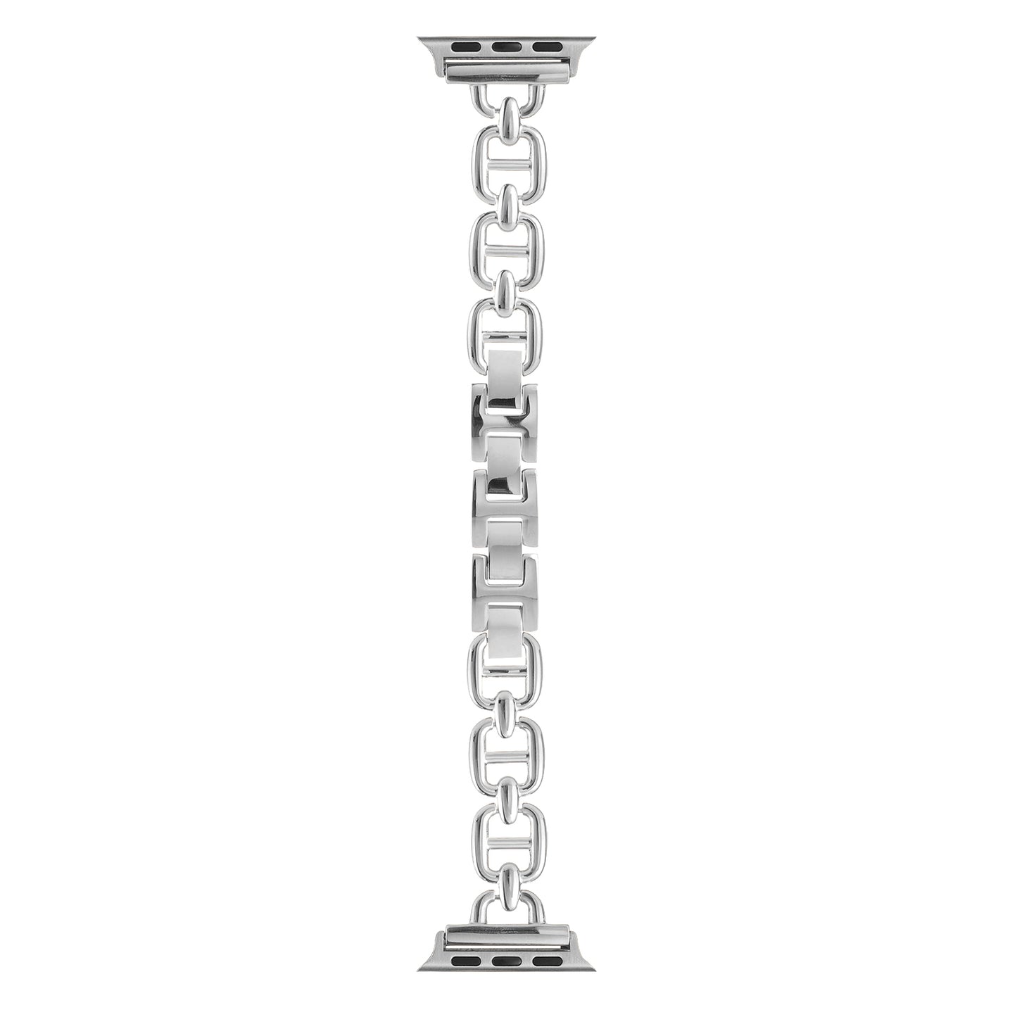 For Apple Watch Series 8 / 7 41mm / 6 / 5 / 4 / SE / SE (2022) 40mm / 3 / 2 / 1 38mm Wrist Band Replacement Metal Watch Strap - Silver