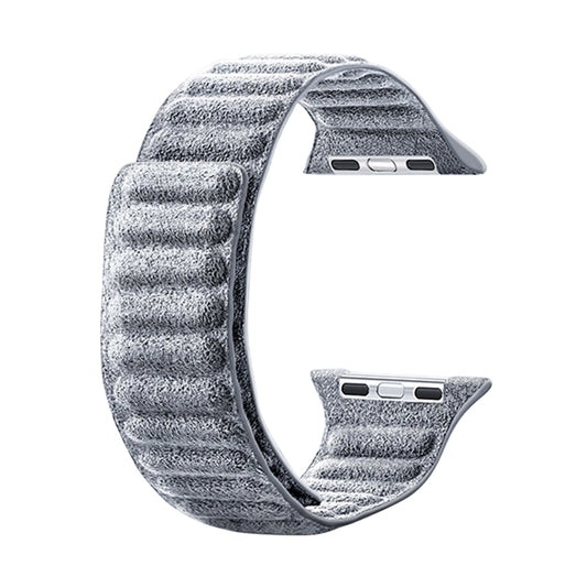 For Apple Watch Series 8 7 41mm / Series 6 5 4 SE SE (2022) 40mm / Series 3 2 1 38mm Watchband Suede Leather Magnetic Strap - Light Grey