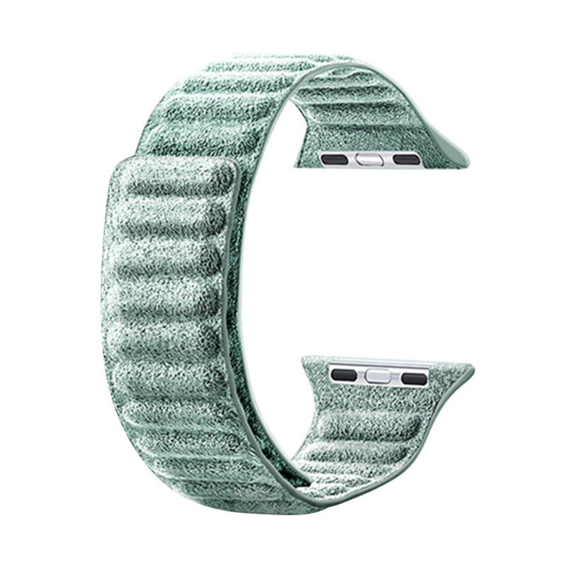 For Apple Watch Series 8 7 41mm / Series 6 5 4 SE SE (2022) 40mm / Series 3 2 1 38mm Watchband Suede Leather Magnetic Strap - Cyan