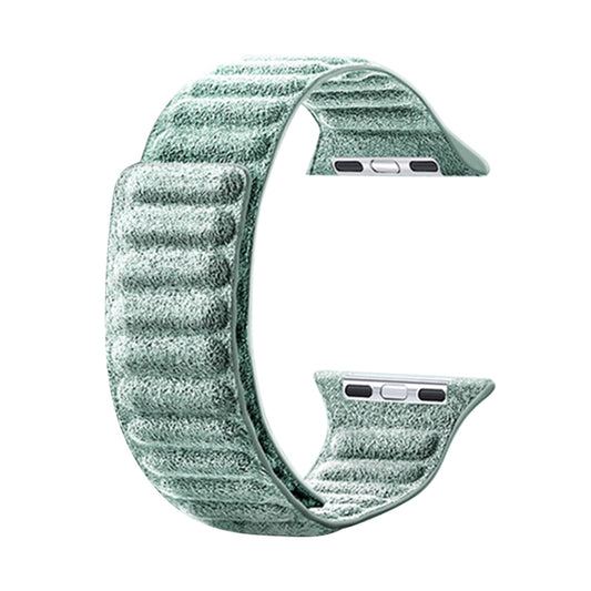 For Apple Watch Series 8 7 41mm / Series 6 5 4 SE SE (2022) 40mm / Series 3 2 1 38mm Watchband Suede Leather Magnetic Strap - Cyan
