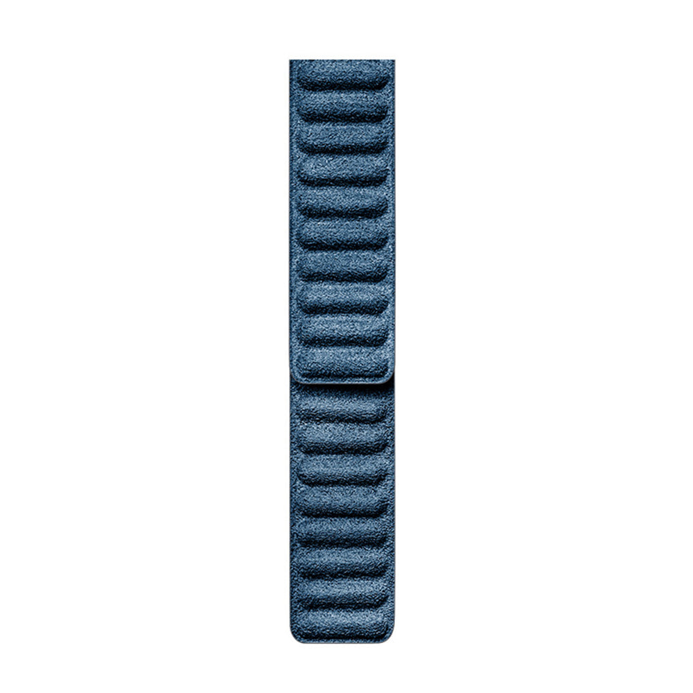 For Apple Watch Series 8 7 41mm / Series 6 5 4 SE SE (2022) 40mm / Series 3 2 1 38mm Watchband Suede Leather Magnetic Strap - Navy Blue