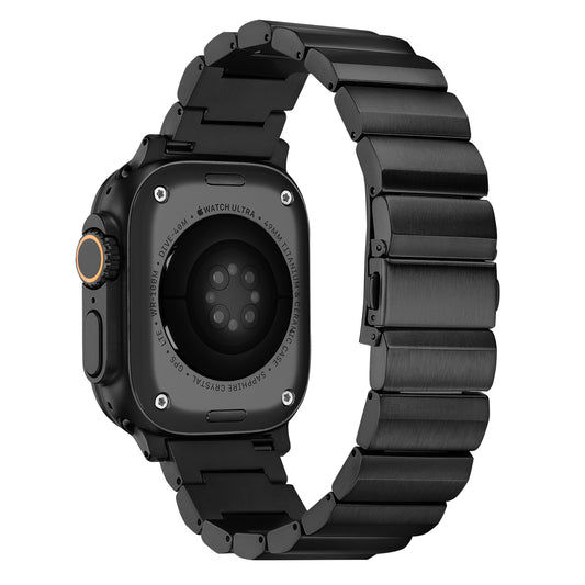 Wrist Strap for Apple Watch Ultra 49mm / Series 8 45mm / 7 45mm / SE / SE (2022) / 4 / 5 / 6 44mm / 3 / 2 / 1 42mm Titanium Alloy Replacement Watchband - Black