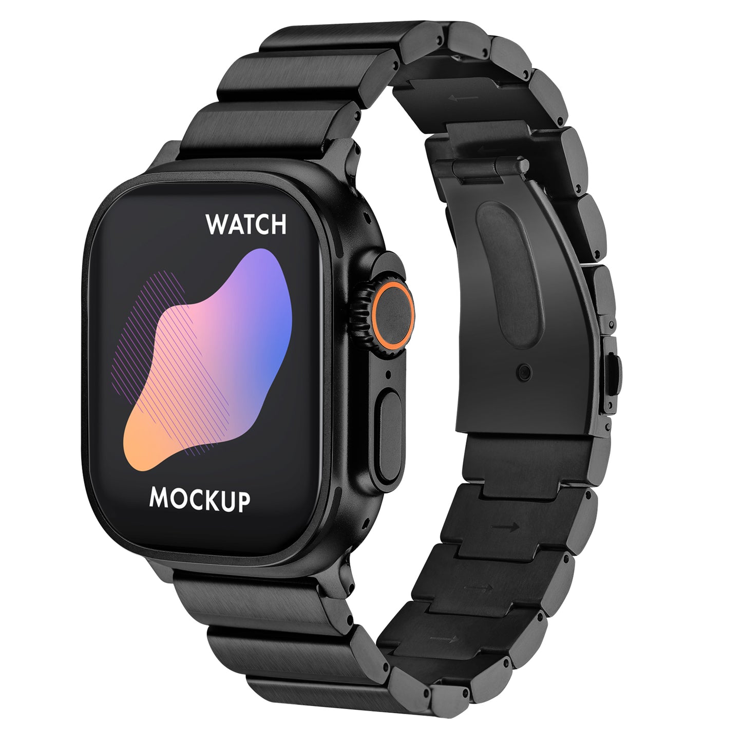 Wrist Strap for Apple Watch Ultra 49mm / Series 8 45mm / 7 45mm / SE / SE (2022) / 4 / 5 / 6 44mm / 3 / 2 / 1 42mm Titanium Alloy Replacement Watchband - Black