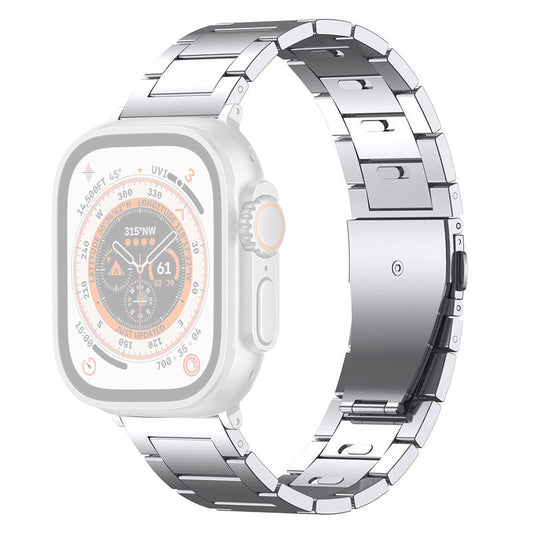For Apple Watch Ultra 49mm / Series 8 7 45mm / Series 6 5 4 SE SE (2022) 44mm / Series 3 2 1 42mm Titanium Alloy Smartwatch Strap - Silver