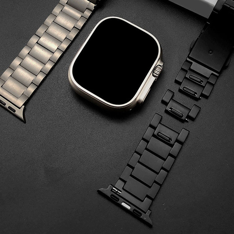 For Apple Watch Series 8 7 41mm / Series 6 5 4 SE SE(2022) 40mm / Series 1 2 3 38mm Titanium Alloy Watch Strap - Black