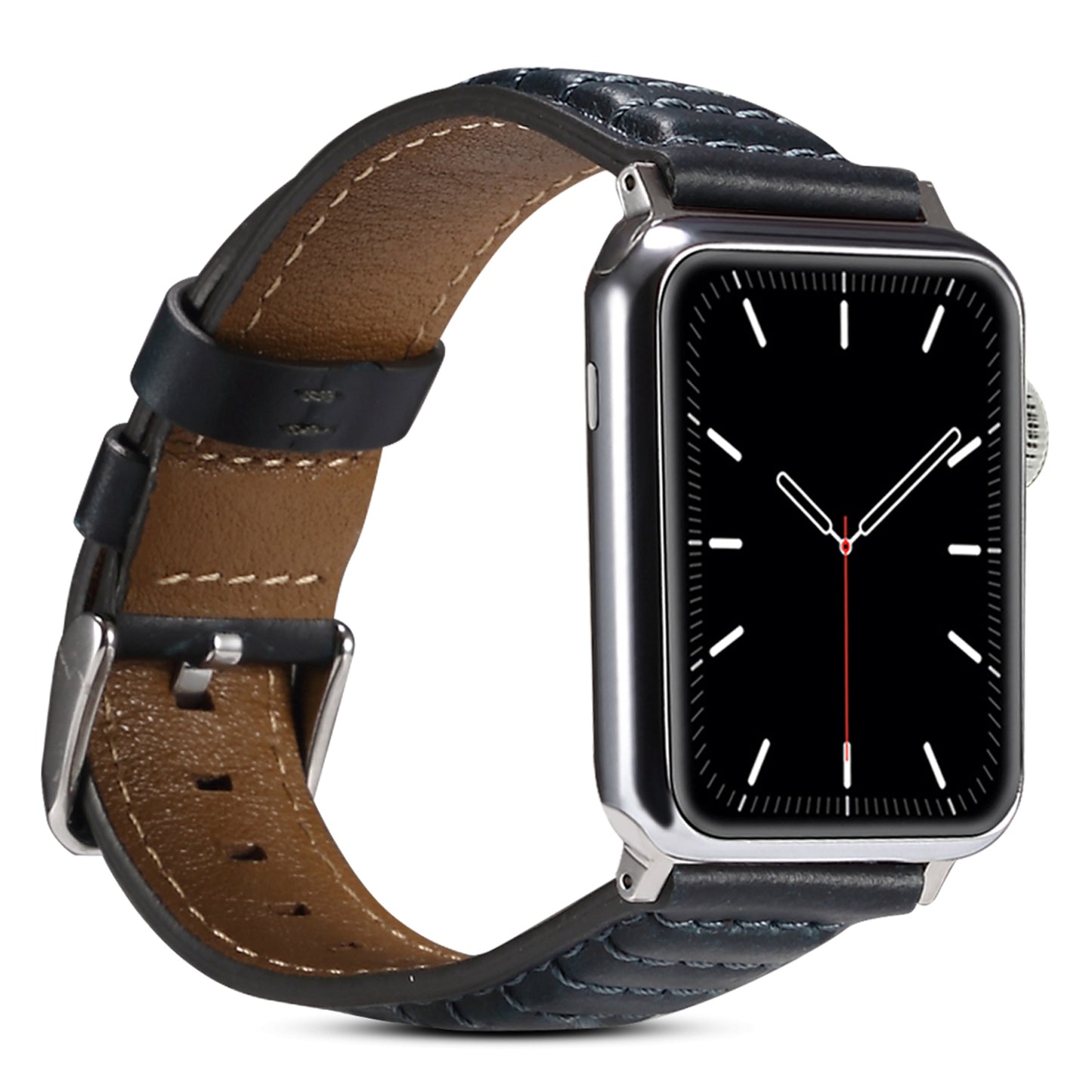 For Apple Watch Ultra 49mm / Series 8 / 7 45mm / SE / SE (2022) / 6 / 5 / 4 44mm / 3 / 2 / 1 42mm Watch Band Waxy Cowhide Leather Strap - Blue