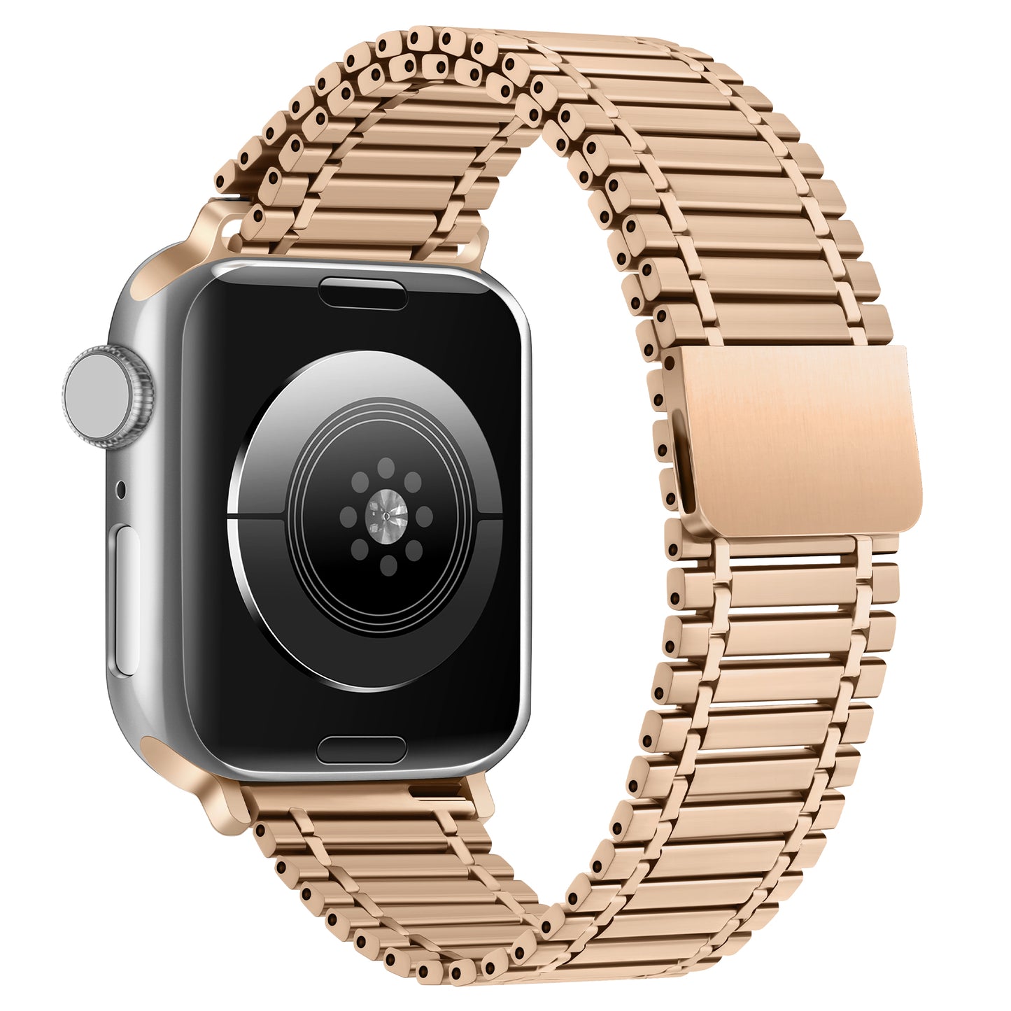 for Apple Watch Ultra 49mm / Series 8 / 7 45mm / Series 6 / 5 / 4 / SE (2022) / SE 44mm / Series 3 / 2 / 1 42mm Stainless Steel Magnetic Watch Strap - Rose Gold