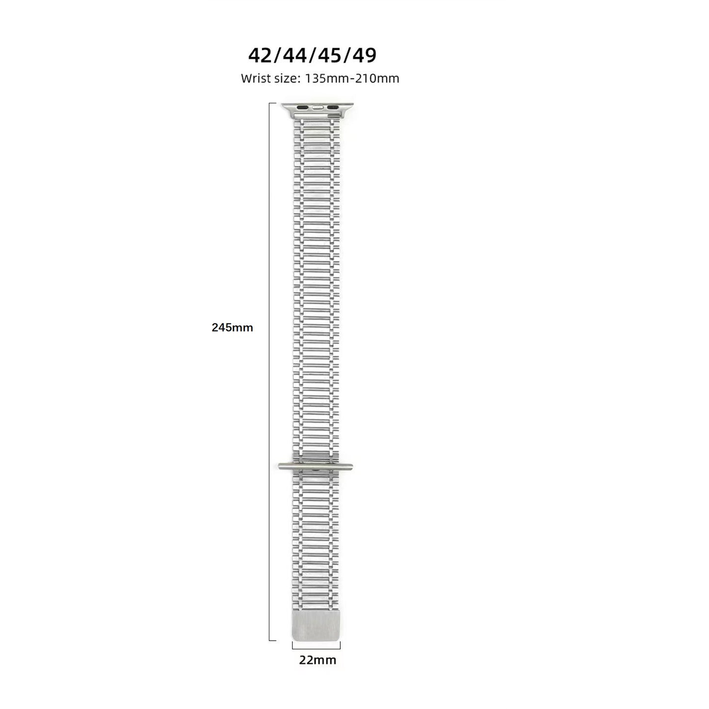 for Apple Watch Ultra 49mm / Series 8 / 7 45mm / Series 6 / 5 / 4 / SE (2022) / SE 44mm / Series 3 / 2 / 1 42mm Stainless Steel Magnetic Watch Strap - Black+Silver