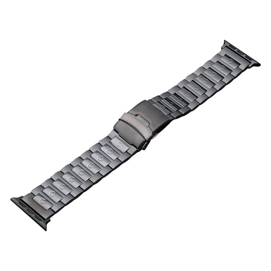 For Apple Watch Series 8 / 7 41mm / 6 / 5 / 4 / SE / SE (2022) 40mm / 3 / 2 / 1 38mm Watch Band 3 Beads Titanium Steel Strap - Grey
