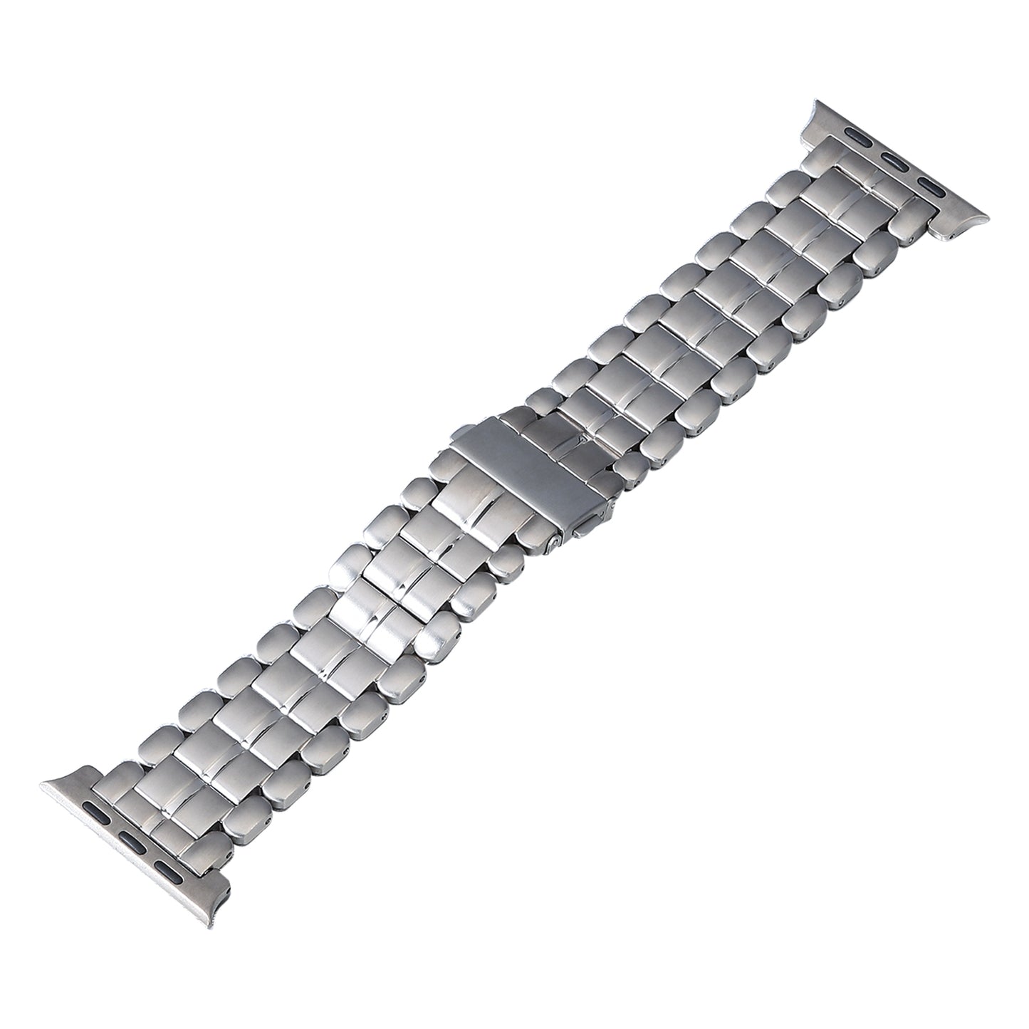 For Apple Watch Series 8 / 7 41mm / 6 / 5 / 4 / SE / SE (2022) 40mm / 3 / 2 / 1 38mm Replacement Watch Band 5 Beads Titanium Steel Strap - Silver