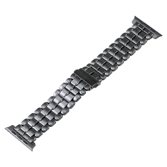 For Apple Watch Series 8 / 7 41mm / 6 / 5 / 4 / SE / SE (2022) 40mm / 3 / 2 / 1 38mm Replacement Watch Band 5 Beads Titanium Steel Strap - Grey
