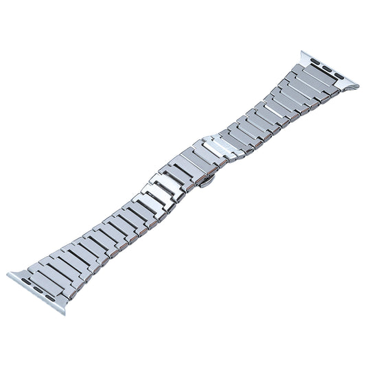 Uniqkart for Apple Watch Series 8  /  7 41mm  /  6 5 4 SE (2022) SE 40mm  /  3 2 1 38mm Replacement Watch Band Titanium Steel Strap - Silver