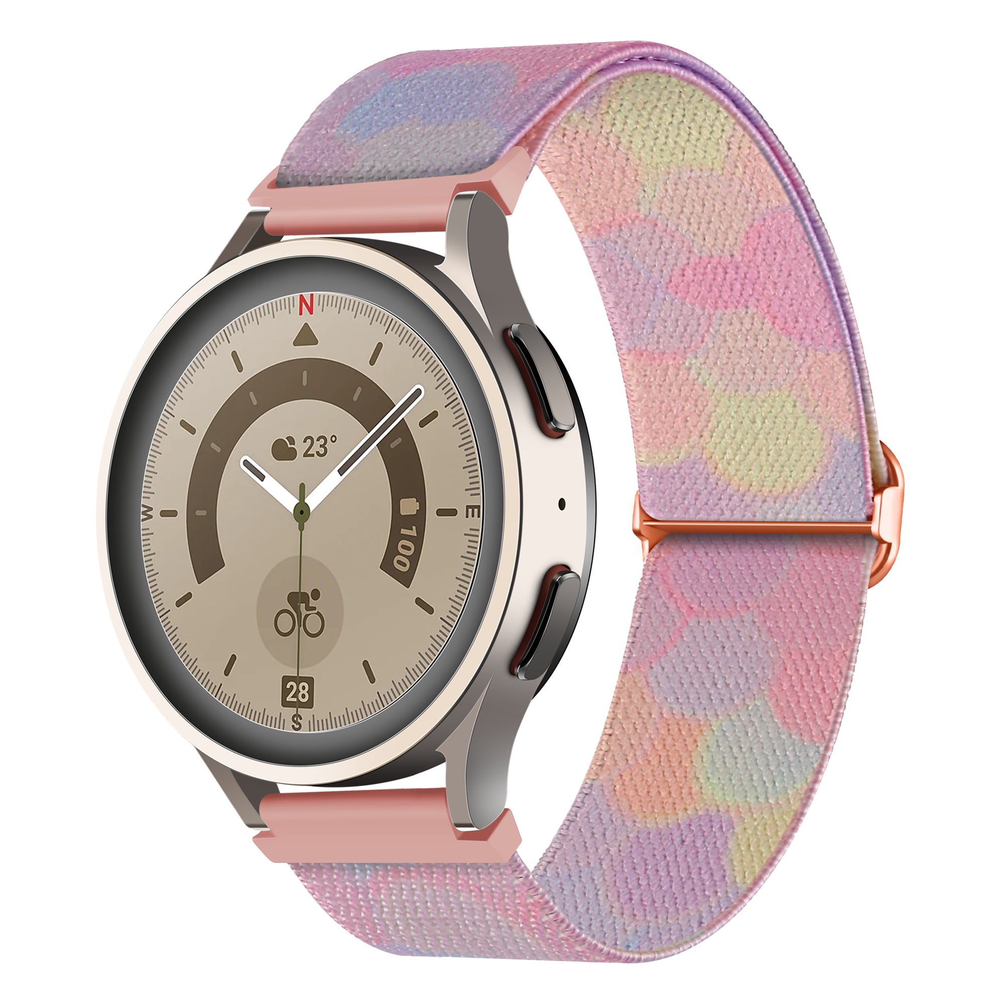 Nylon Watch Band for Coros Pace 2 / Apex 42mm , 20mm Pattern Adjustable Braided Loop Strap - Phantom Bubble