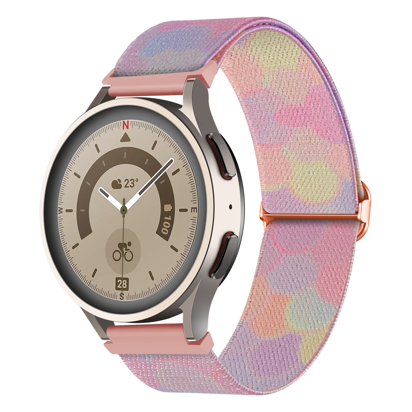 Nylon Watch Band for Coros Pace 2 / Apex 42mm , 20mm Pattern Adjustable Braided Loop Strap - Phantom Bubble