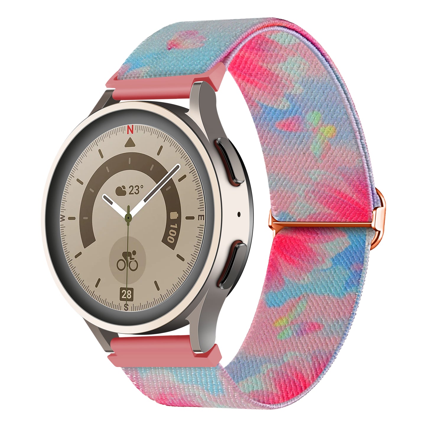 Pattern Watch Band for Coros Apex Pro / Apex 46mm , 22mm Nylon Braided Strap Strap Replacement - Flowers / Butterflies