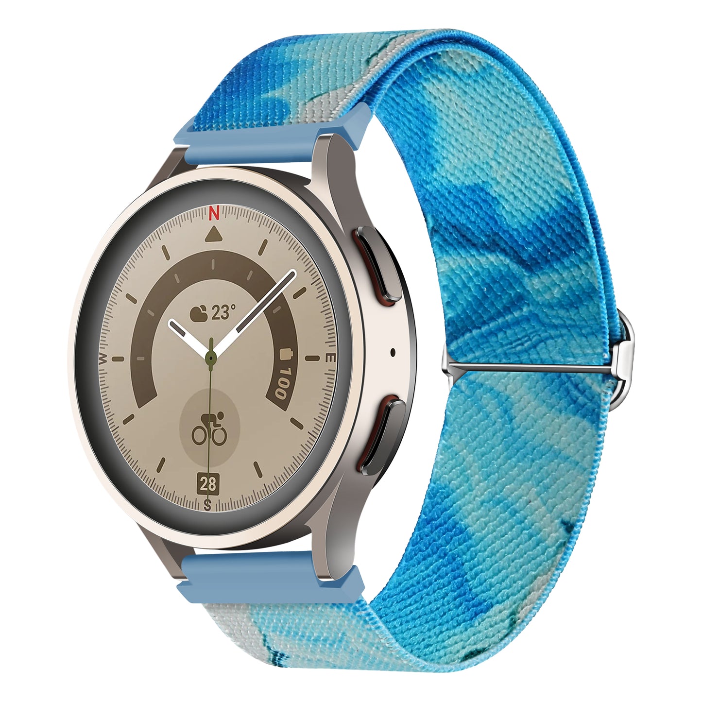 Pattern Watch Band for Coros Apex Pro / Apex 46mm , 22mm Nylon Braided Strap Strap Replacement - Ocean Blue