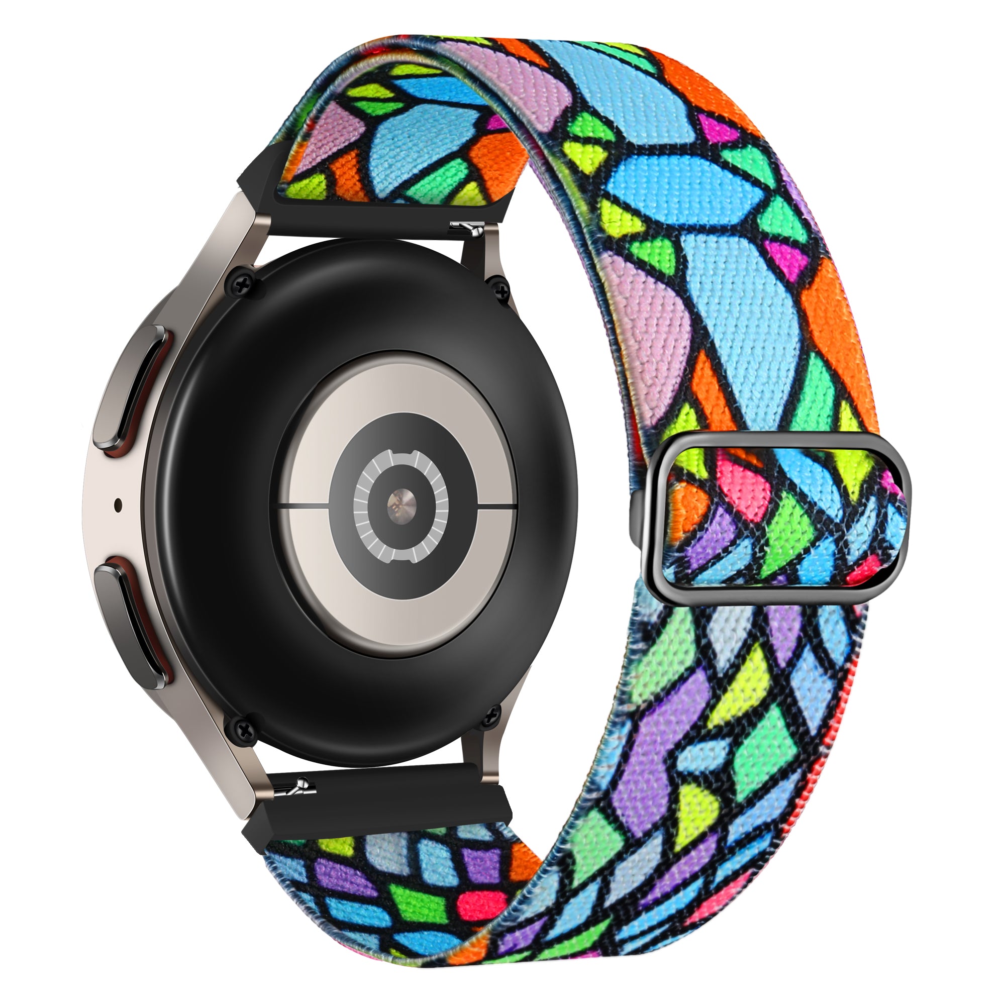 Pattern Watch Band for Coros Apex Pro / Apex 46mm , 22mm Nylon Braided Strap Strap Replacement - Geometric Rainbow