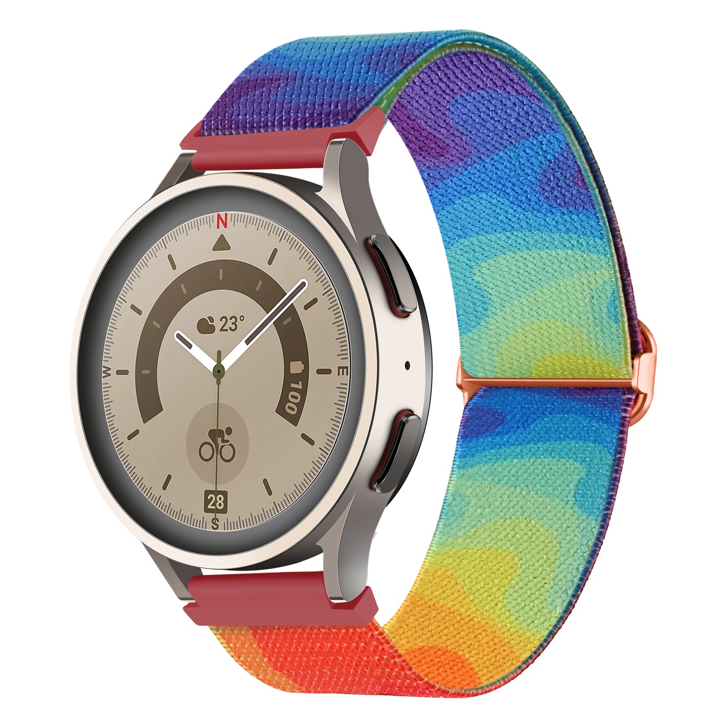 Pattern Watch Band for Coros Apex Pro / Apex 46mm , 22mm Nylon Braided Strap Strap Replacement - Colorful Fluid