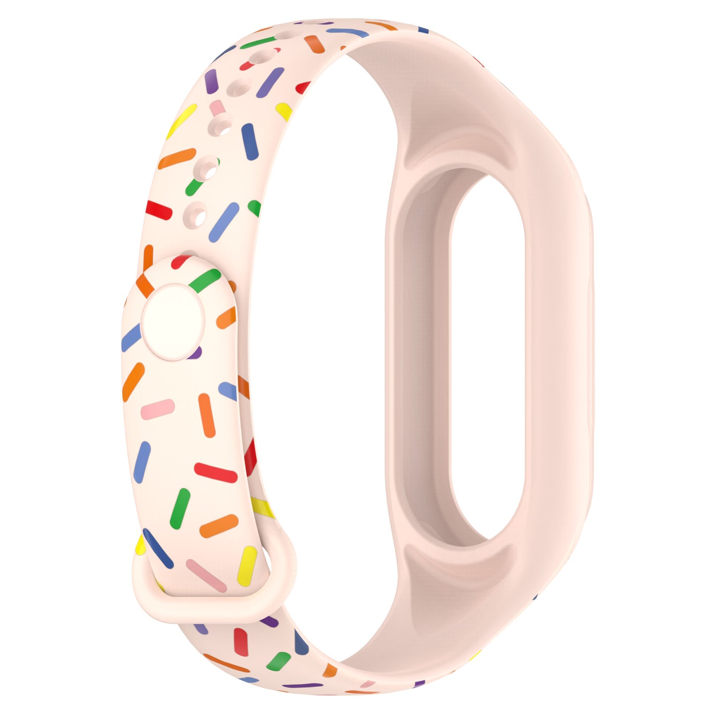 Uniqkart for Xiaomi Smart Band 8 Integrated Silicone Strap Colorful Spotted Replacement Wrist Band - Light Pink