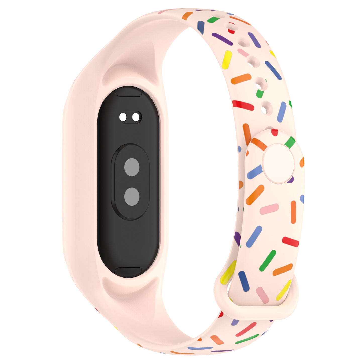 Uniqkart for Xiaomi Smart Band 8 Integrated Silicone Strap Colorful Spotted Replacement Wrist Band - Light Pink