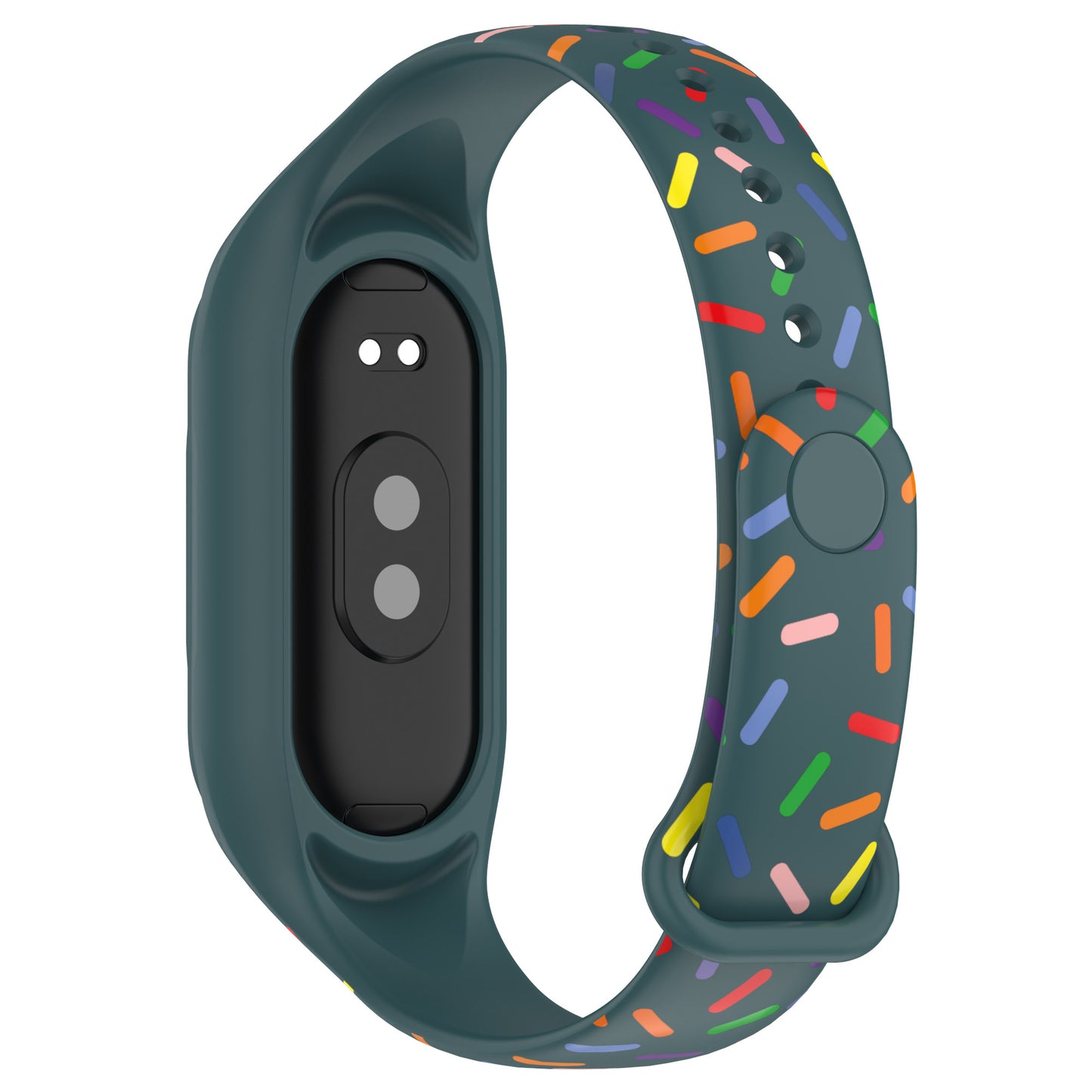 Uniqkart for Xiaomi Smart Band 8 Integrated Silicone Strap Colorful Spotted Replacement Wrist Band - Green