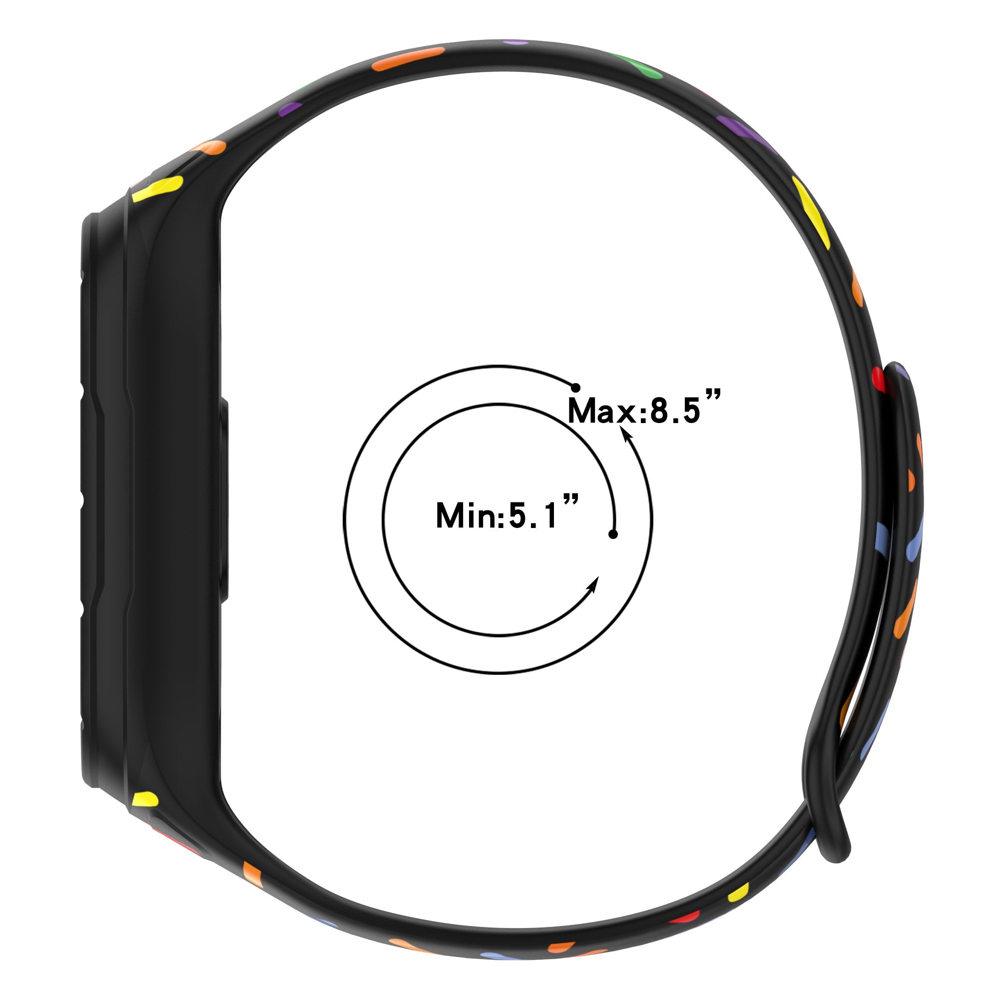 Uniqkart for Xiaomi Smart Band 8 Integrated Silicone Strap Colorful Spotted Replacement Wrist Band - Midnight Blue