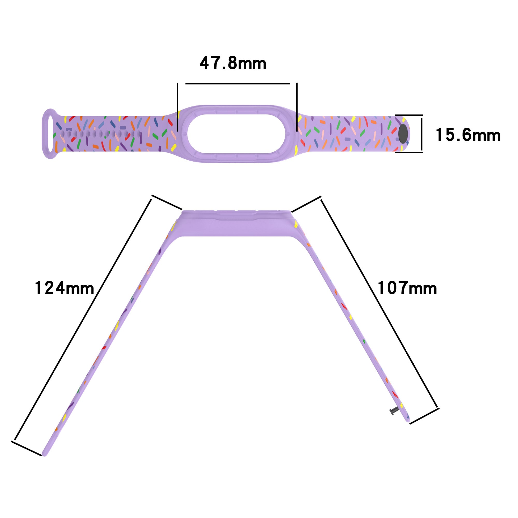 Uniqkart for Xiaomi Smart Band 8 Integrated Silicone Strap Colorful Spotted Replacement Wrist Band - Midnight Blue
