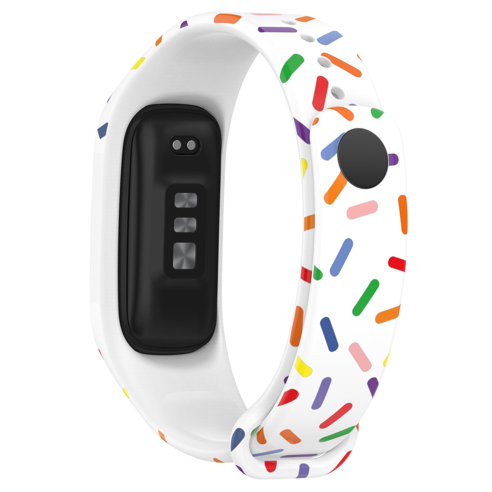 Uniqkart for Oppo Band Integrated Silicone Strap Watch Case Colorful Spotted Wrist Band - White
