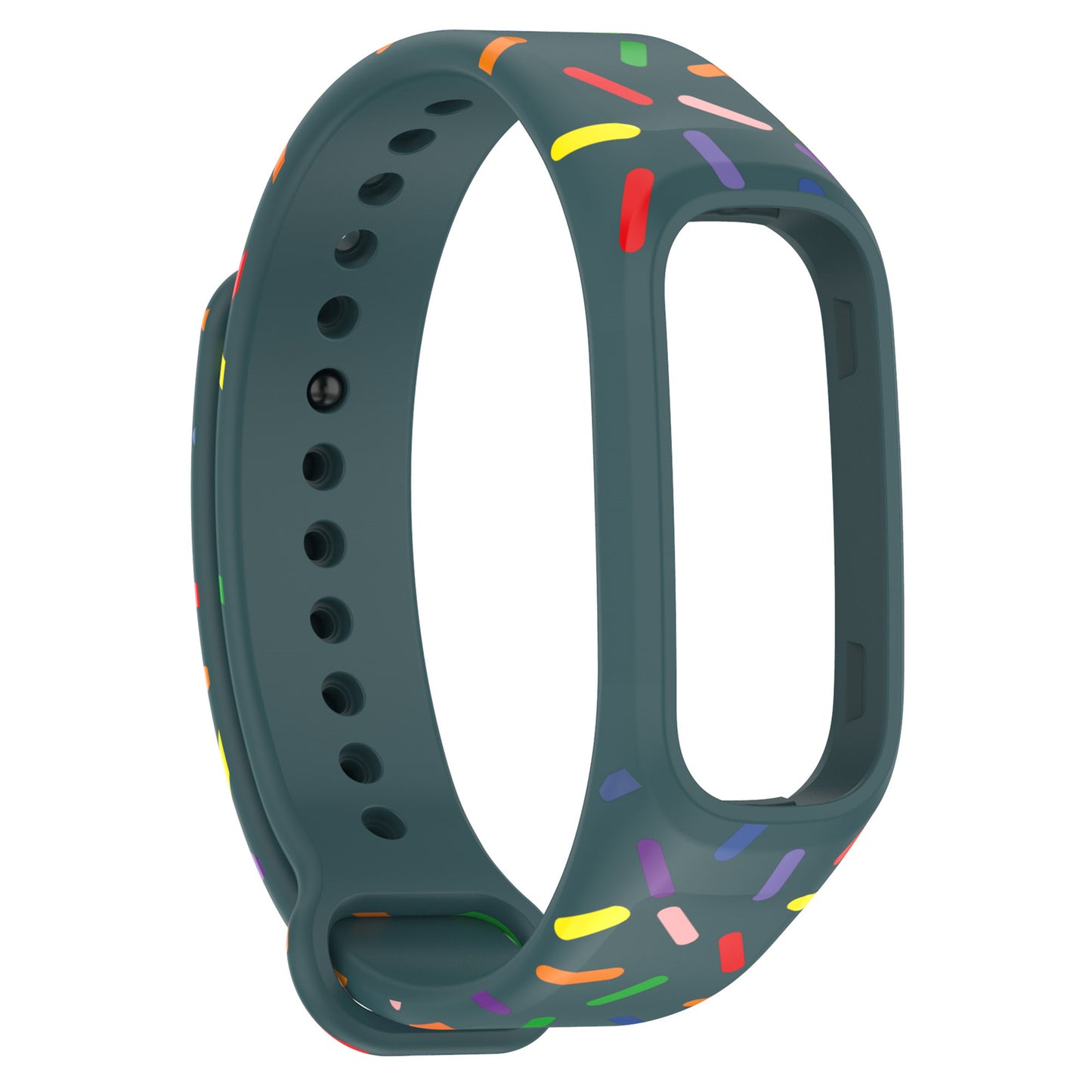 Uniqkart for Oppo Band Integrated Silicone Strap Watch Case Colorful Spotted Wrist Band - Green