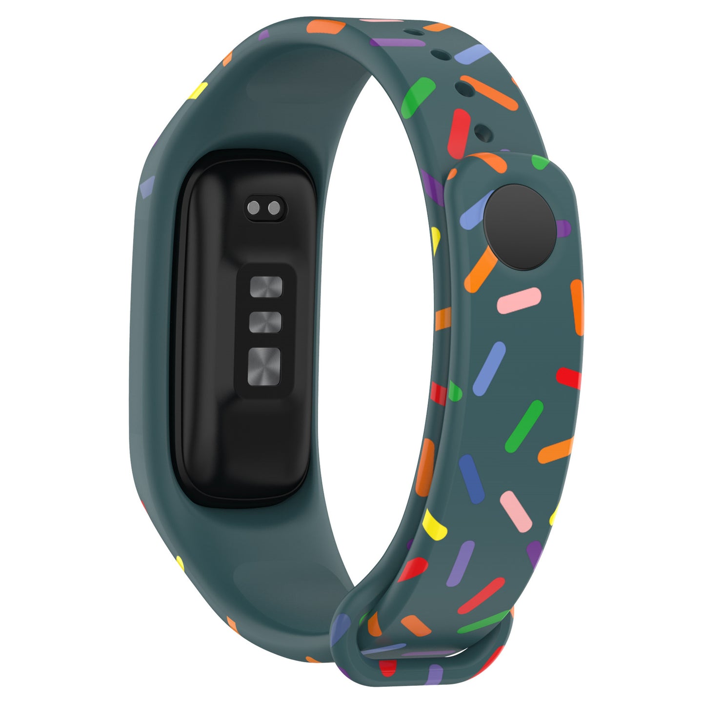 Uniqkart for Oppo Band Integrated Silicone Strap Watch Case Colorful Spotted Wrist Band - Green