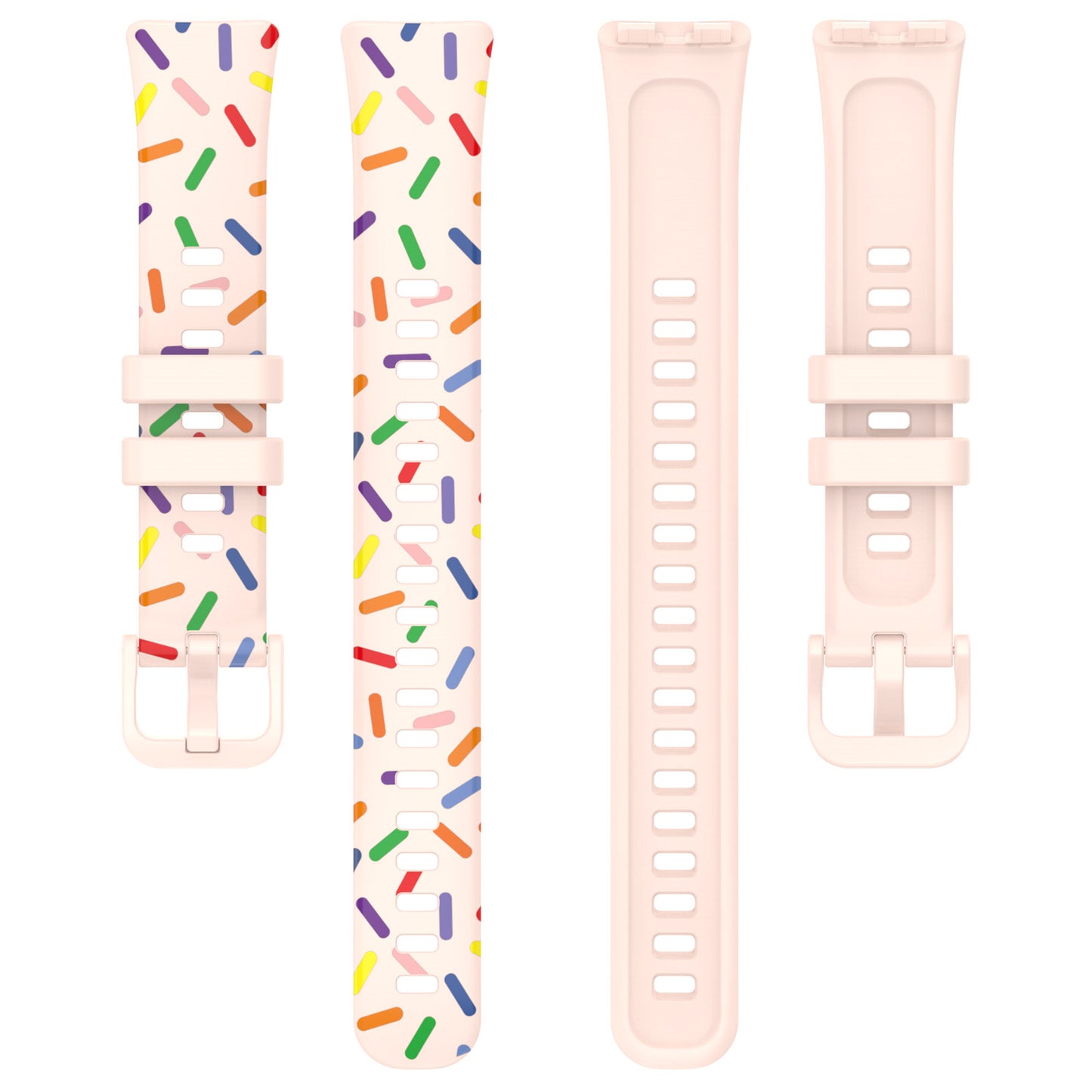 Uniqkart for Huawei Band 8 Colorful Spotted Silicone Strap Replacement Watch Band - Light Pink