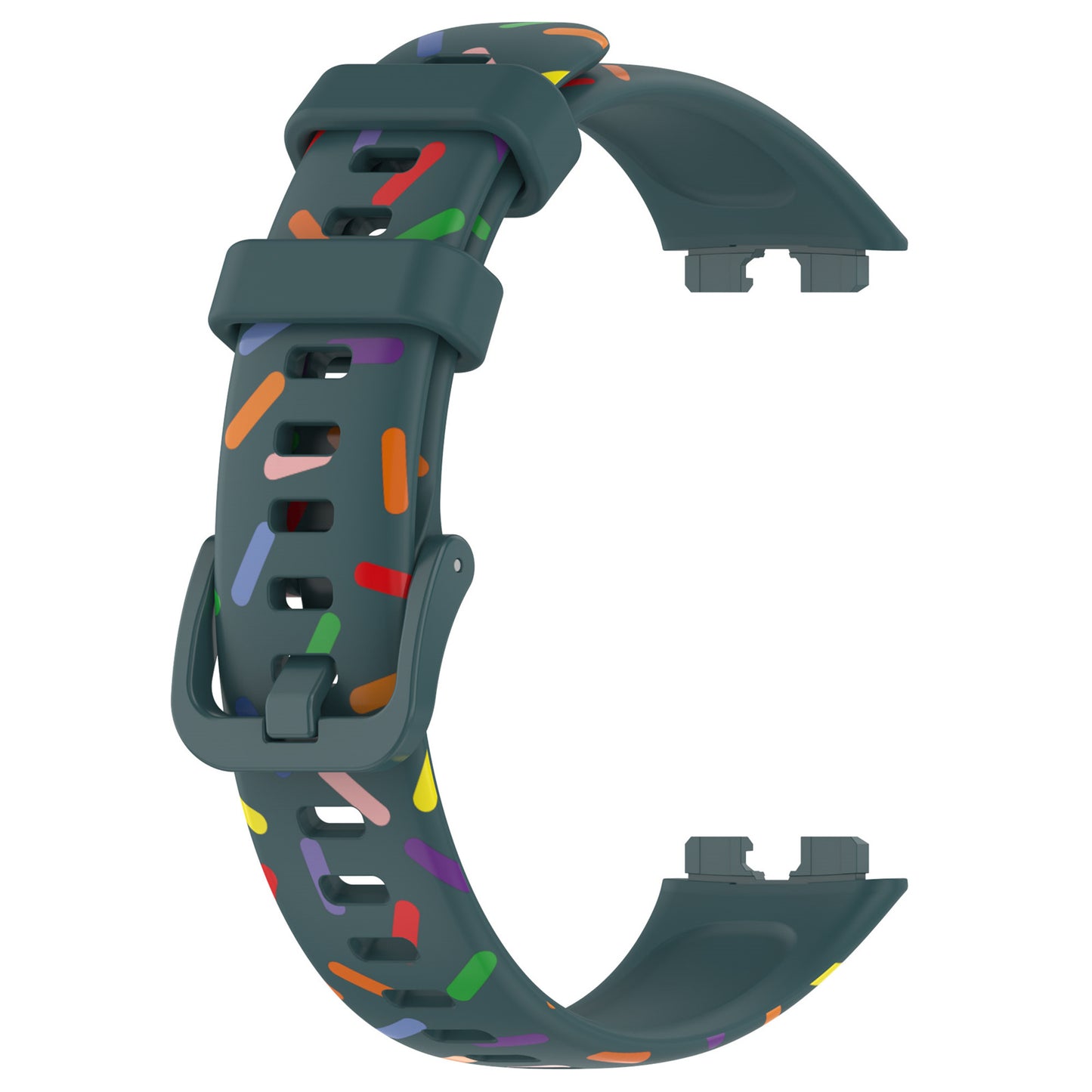 Uniqkart for Huawei Band 8 Colorful Spotted Silicone Strap Replacement Watch Band - Green