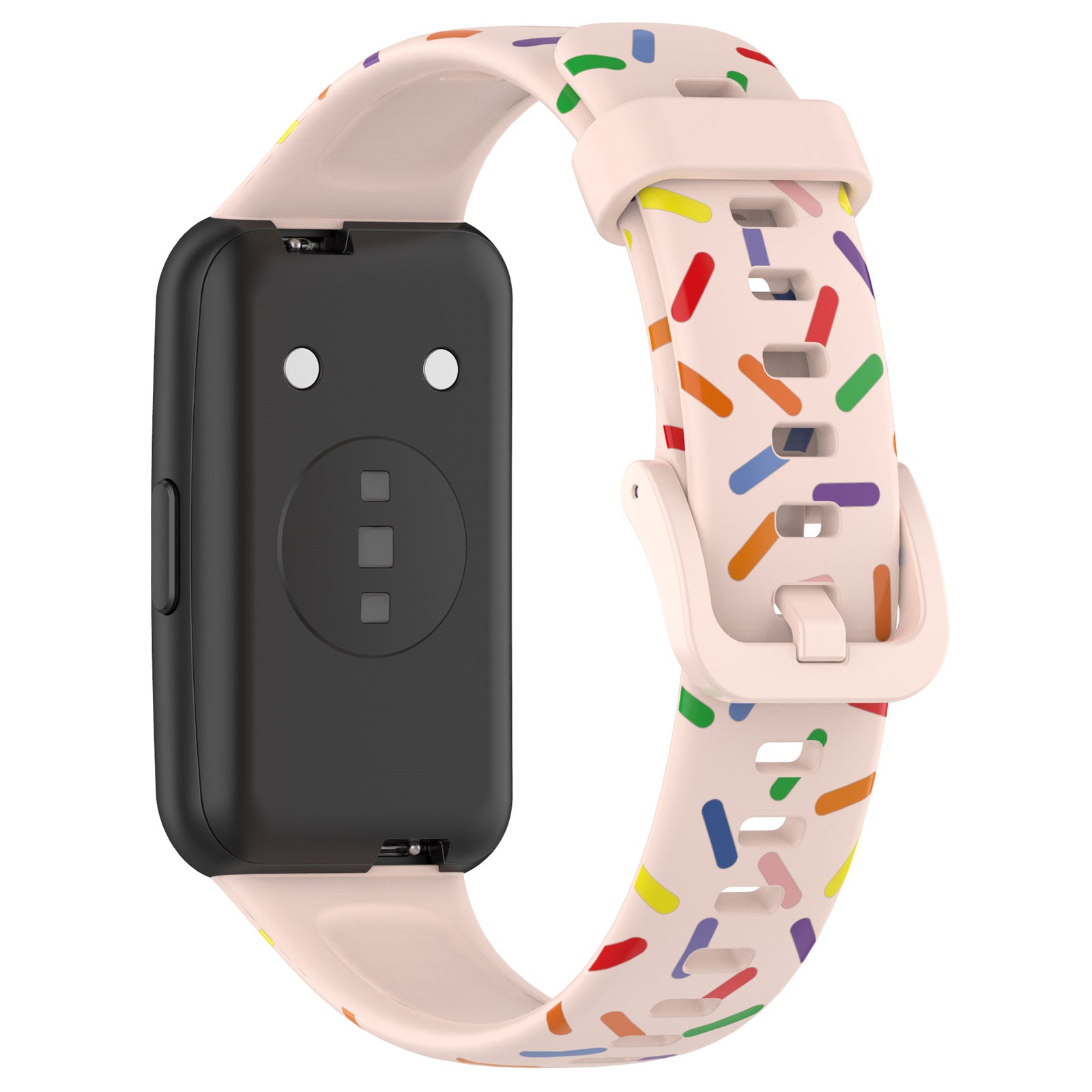 Uniqkart for Huawei Band 7 Colorful Spotted Wrist Band Replacement Silicone Watch Strap - Light Pink