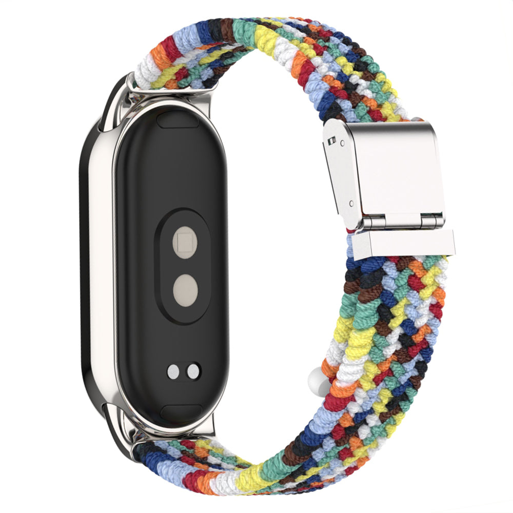 Uniqkart for Xiaomi Smart Band 8 Braided Nylon Watch Band Adjustable Buckle Elastic Strap - Colorful