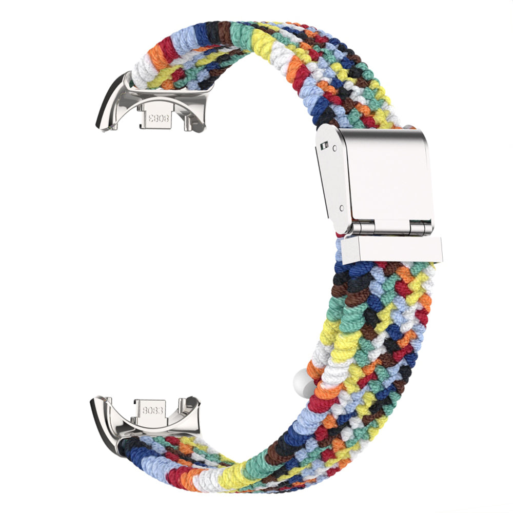 Uniqkart for Xiaomi Smart Band 8 Braided Nylon Watch Band Adjustable Buckle Elastic Strap - Colorful