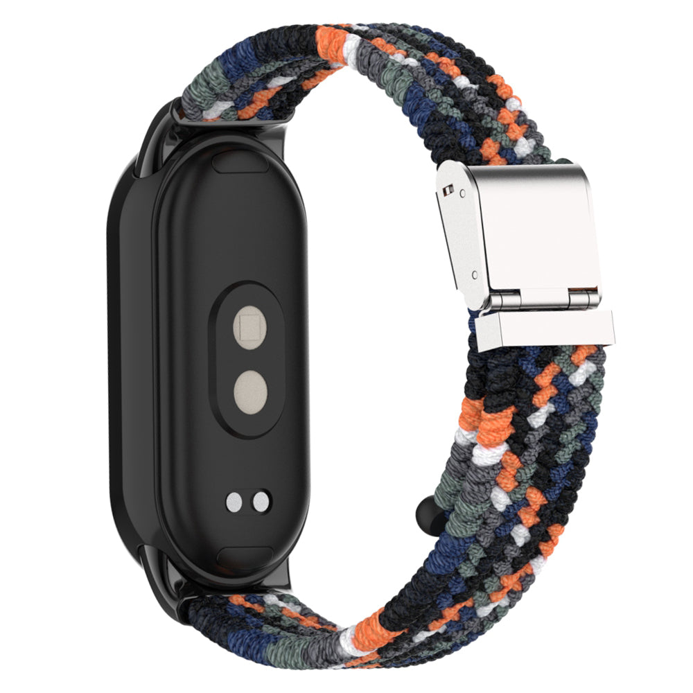 Uniqkart for Xiaomi Smart Band 8 Braided Nylon Watch Band Adjustable Buckle Elastic Strap - Denim