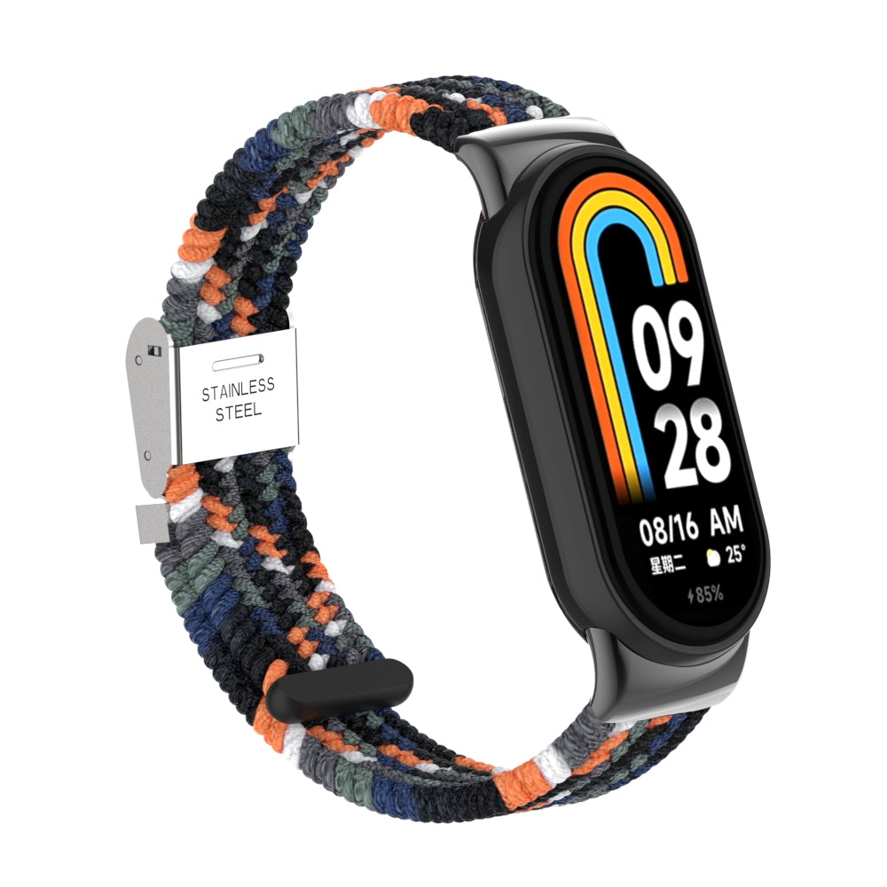 Uniqkart for Xiaomi Smart Band 8 Braided Nylon Watch Band Adjustable Buckle Elastic Strap - Denim