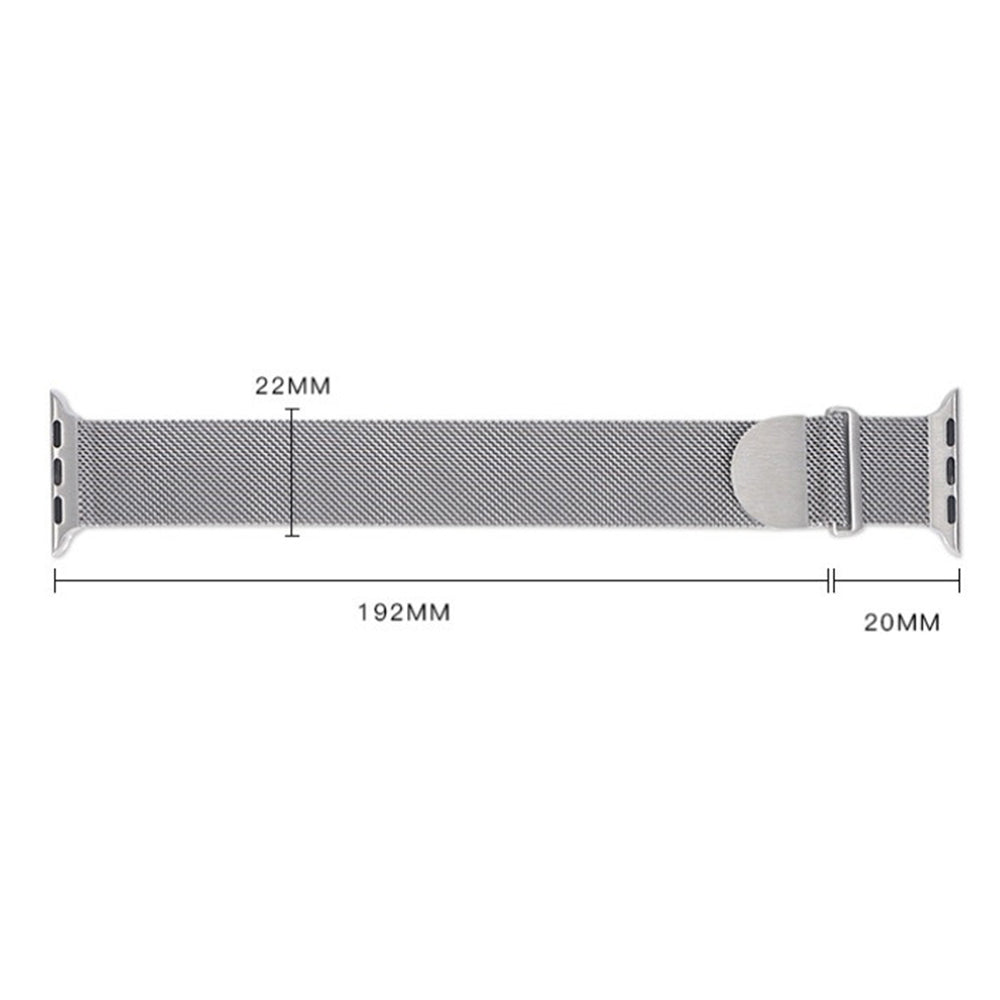 Uniqkart for Apple Watch Ultra 49mm / Series 8 7 45mm / 6 5 4 SE (2022) SE 44mm / 3 2 1 42mm Metal Watch Strap Milanese Magnetic Watchband - Gold