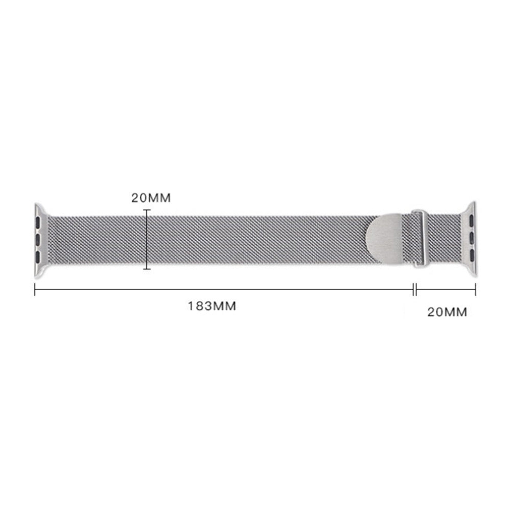 Uniqkart for Apple Watch Series 8 7 41mm / 6 5 4 SE (2022) SE 40mm / 3 2 1 38mm Milanese Watch Strap Magnetic Metal Watchband - Space Grey