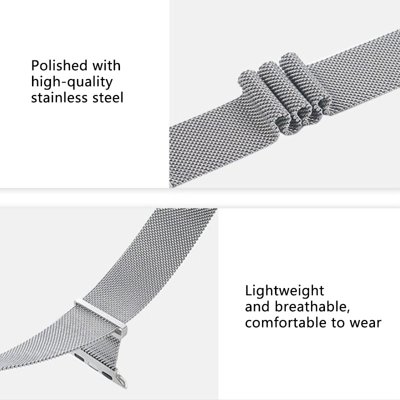 Uniqkart for Apple Watch Series 8 7 41mm / 6 5 4 SE (2022) SE 40mm / 3 2 1 38mm Milanese Watch Strap Magnetic Metal Watchband - Light Purple