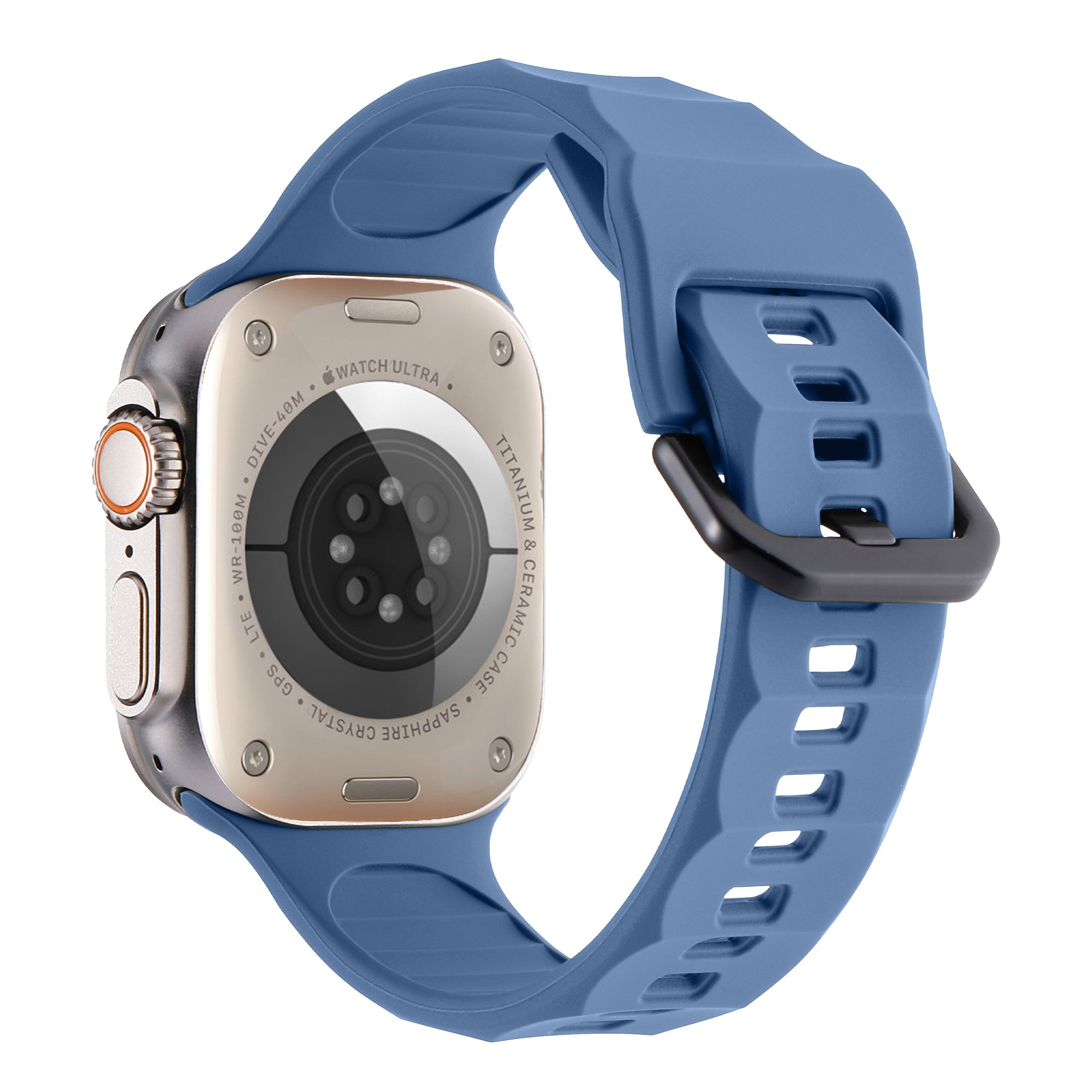 Uniqkart for Apple Watch Ultra 49mm / Series 8 7 45mm / 6 5 4 SE (2022) SE 44mm / 3 2 1 42mm Wave Surface Watch Band Silicone Watch Strap - Baby Blue