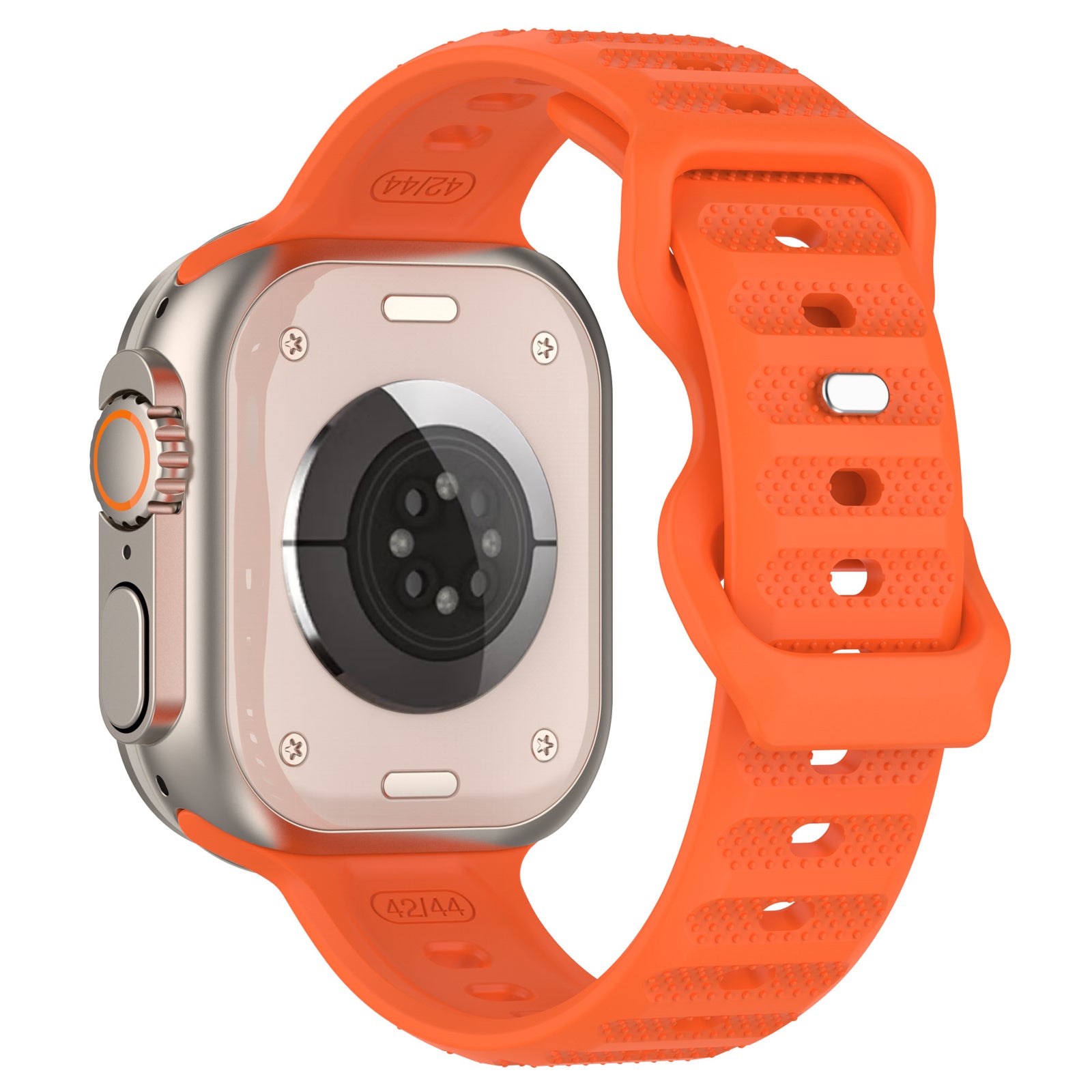 Uniqkart for Apple Watch Ultra 49mm / Series 8 7 45mm / 6 5 4 SE (2022) SE 44mm / 3 2 1 42mm Dot Surface Watch Strap Silicone Watchband - Orange