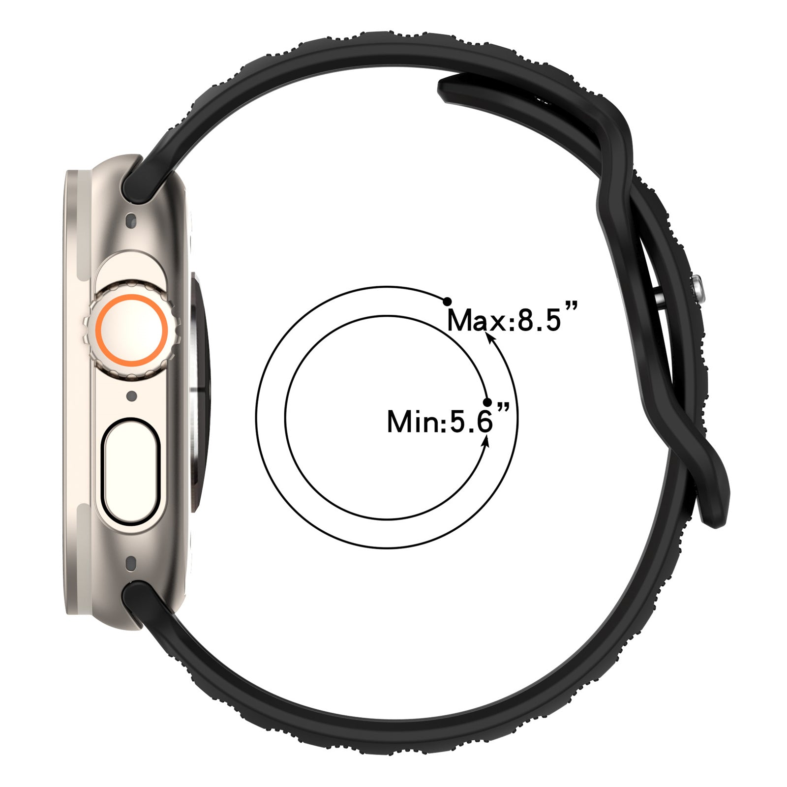 Uniqkart for Apple Watch Ultra 49mm / Series 8 7 45mm / 6 5 4 SE (2022) SE 44mm / 3 2 1 42mm Dot Surface Watch Strap Silicone Watchband - Orange