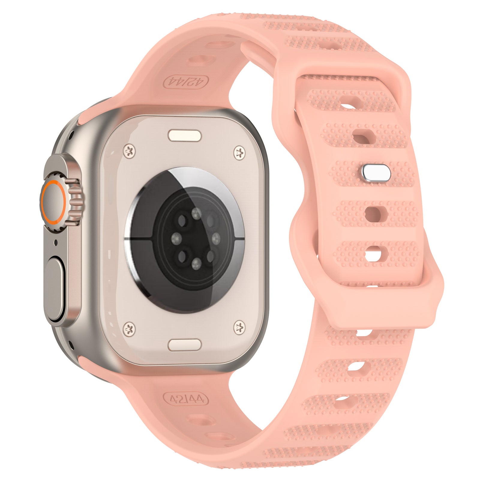 Uniqkart for Apple Watch Ultra 49mm / Series 8 7 45mm / 6 5 4 SE (2022) SE 44mm / 3 2 1 42mm Dot Surface Watch Strap Silicone Watchband - Pink