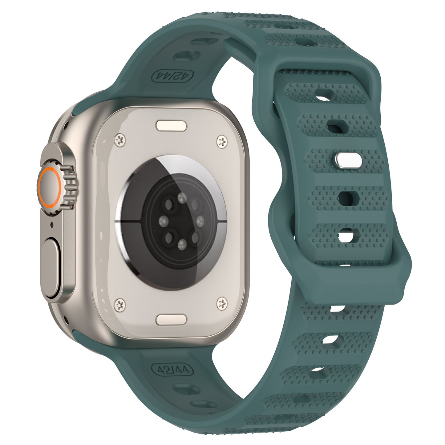 Uniqkart for Apple Watch Ultra 49mm / Series 8 7 45mm / 6 5 4 SE (2022) SE 44mm / 3 2 1 42mm Dot Surface Watch Strap Silicone Watchband - Green