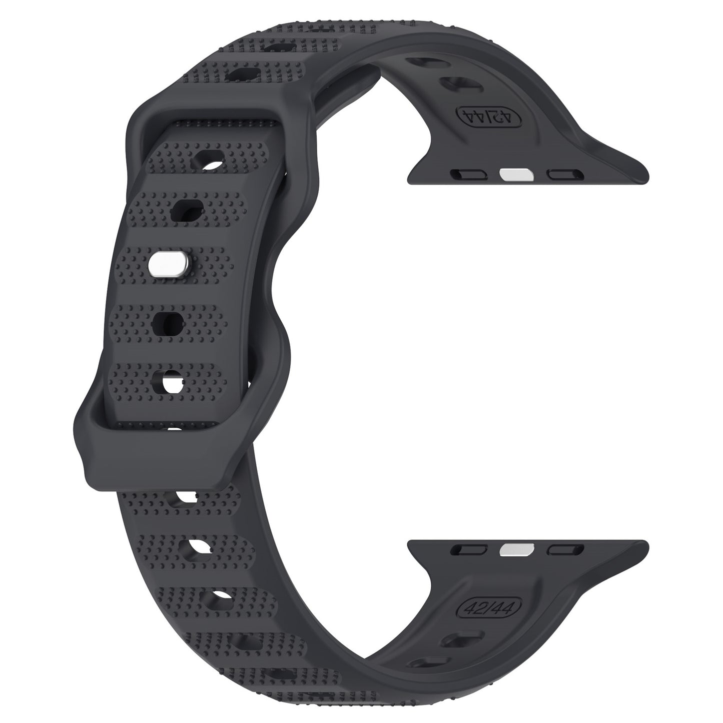 Uniqkart for Apple Watch Ultra 49mm / Series 8 7 45mm / 6 5 4 SE (2022) SE 44mm / 3 2 1 42mm Dot Surface Watch Strap Silicone Watchband - Dark Grey