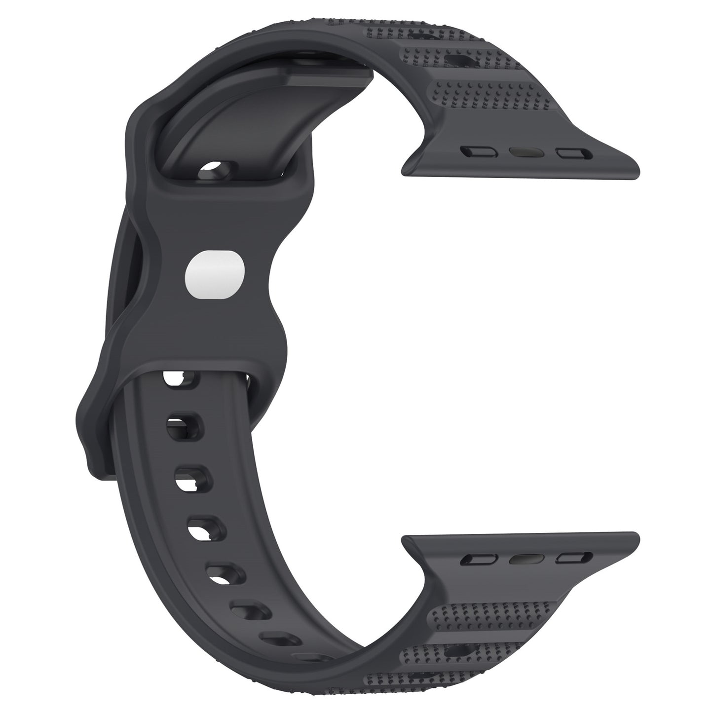 Uniqkart for Apple Watch Ultra 49mm / Series 8 7 45mm / 6 5 4 SE (2022) SE 44mm / 3 2 1 42mm Dot Surface Watch Strap Silicone Watchband - Dark Grey