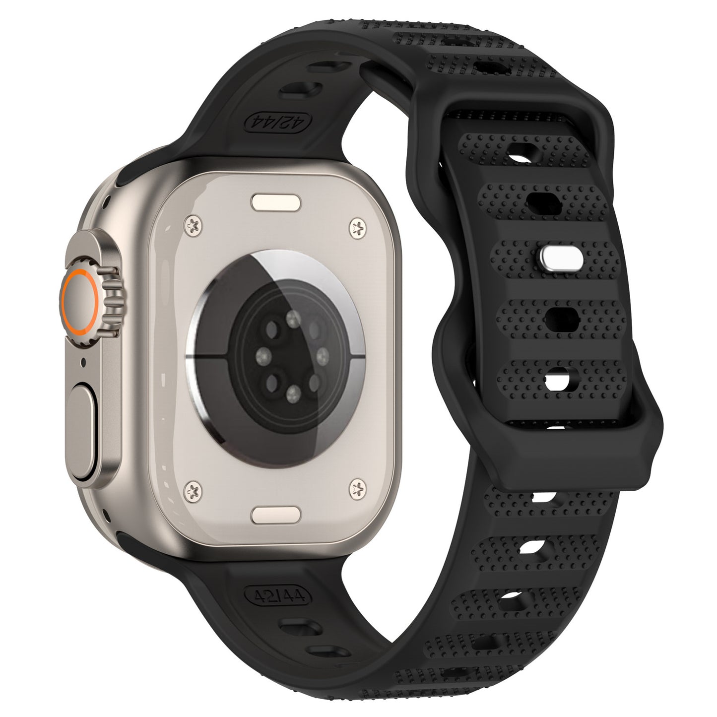 Uniqkart for Apple Watch Series 8 7 41mm / 6 5 4 SE (2022) SE 40mm / 3 2 1 38mm Silicone Watch Strap Dot Surface Watch Band - Black