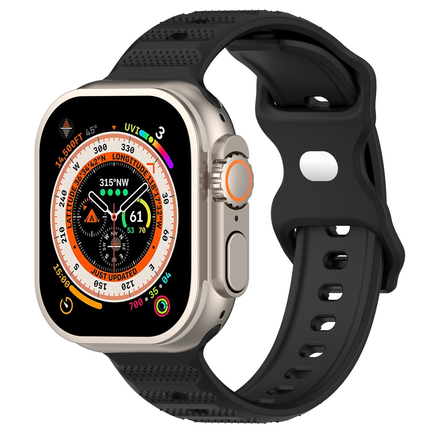 Uniqkart for Apple Watch Series 8 7 41mm / 6 5 4 SE (2022) SE 40mm / 3 2 1 38mm Silicone Watch Strap Dot Surface Watch Band - Black